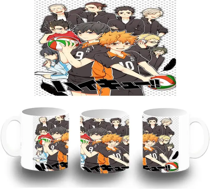 Taza Haikyuu Elenco Completo (blanco)
