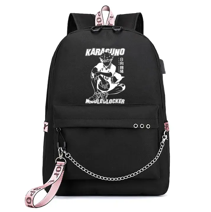 Huacaiyu — Mochila Escolar para Adolescentes Niños, Karasuno Cosplay Hinata Shoyo Mochila Daypack In