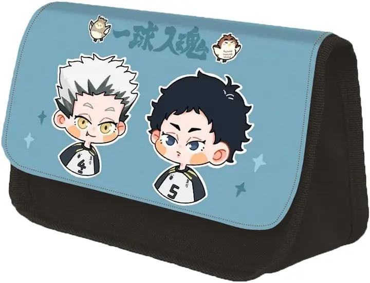 Estuche Escolar Haikyuu Dúo Nº4 y Nº5 Fondo Azul