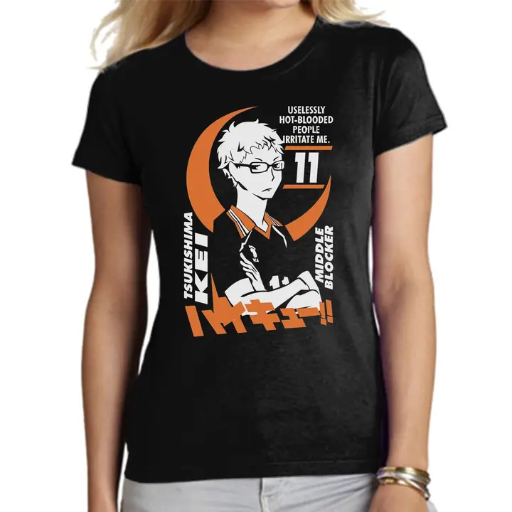 the Fan Tee — Camiseta de Adulto de Mujer Dibujos Animados Haikyu Divertido El Pequeño Gigante, Tobi