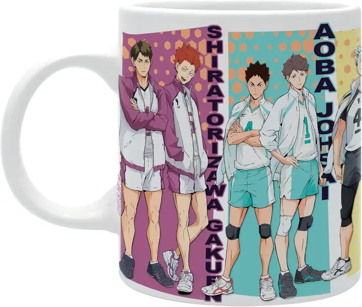 Taza Haikyuu los 5 Equipos Rivales (blanco)