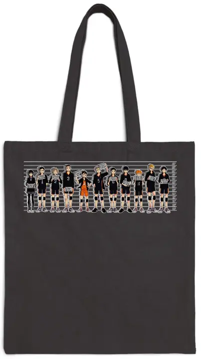 Mugshot Of Haikyuu Team Members - Bolsa de lona, color negro, Black, Talla única