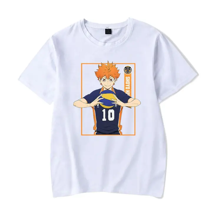Huacaiyu — Camiseta para Hombre y Mujer, Karasuno Algodón Verano Camiseta Impreso Hinata Shoyo Cospl
