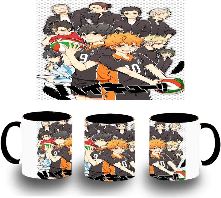 Taza Haikyuu Elenco Completo (negro)
