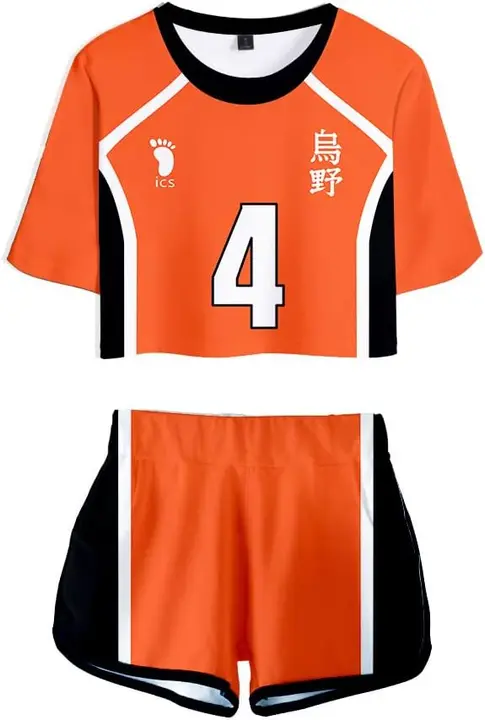Conjunto crop top + shorts Haikyuu Nishinoya Yu (Karasuno)