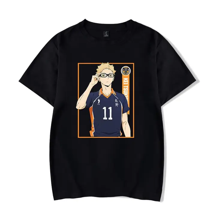 Huacaiyu — Camiseta para Hombre y Mujer, Karasuno Algodón Verano Camiseta Impreso Hinata Shoyo Cospl