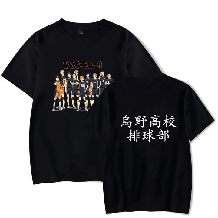 LKY STAR — Anime Camiseta para Hombre Mujer Karasuno High School T-Shirt Cosplay Short Sleeve Shirt