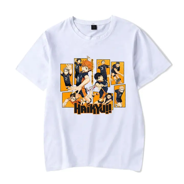 Huacaiyu — Camiseta para Hombre y Mujer, Karasuno Algodón Verano Camiseta Impreso Hinata Shoyo Cospl