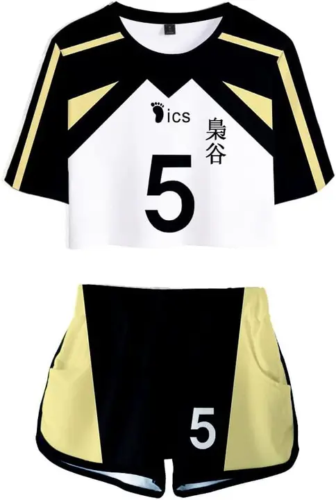 Conjunto crop top + shorts Haikyuu Akaashi Keiji (Fukurodani nº5)