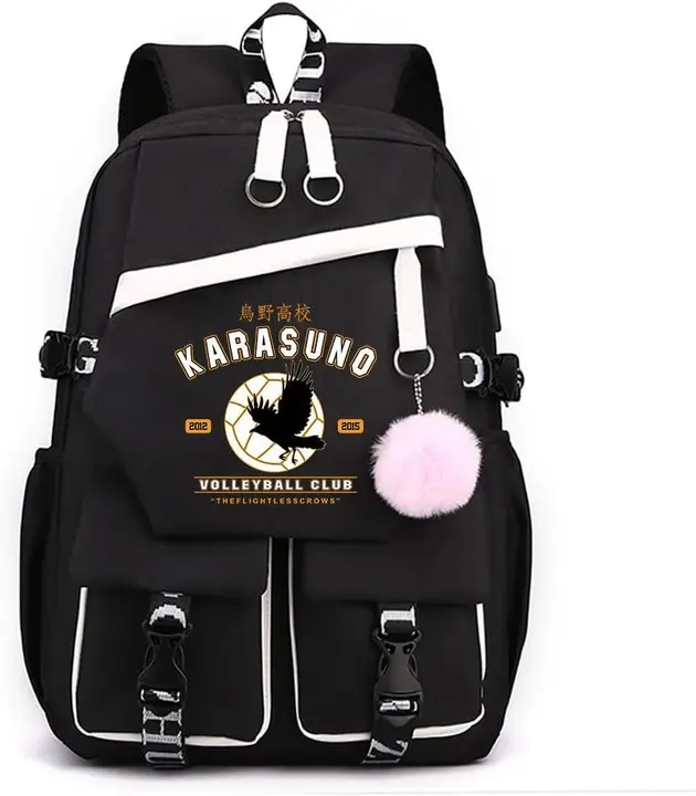 Mochila Escolar Haikyuu Karasuno con Compartimento Portátil