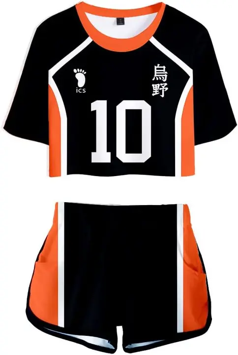 Conjunto crop top + shorts Haikyuu Hinata Shoyo (Karasuno nº10)
