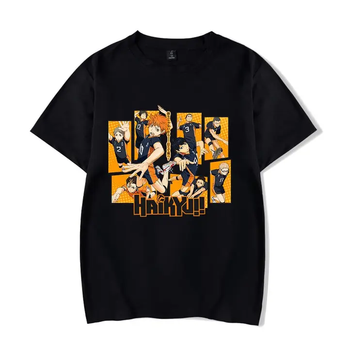Huacaiyu — Camiseta para Hombre y Mujer, Karasuno Algodón Verano Camiseta Impreso Hinata Shoyo Cospl