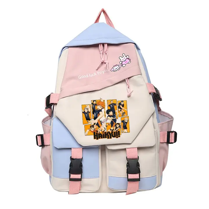 Huacaiyu — Mochila para la Escuela con Estampado Mochila Informal de Moda de Dibujos Animados Karasu