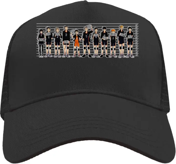 Functon+ — Mugshot of Haikyuu Team Members - Gorra de camionero ajustable con parte trasera de malla
