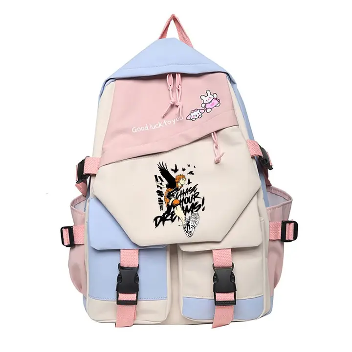 Huacaiyu — Mochila para la Escuela con Estampado Mochila Informal de Moda de Dibujos Animados Karasu