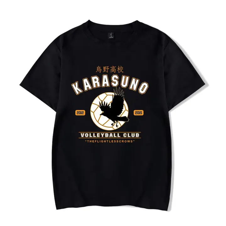 Huacaiyu — Camiseta para Hombre y Mujer, Karasuno Algodón Verano Camiseta Impreso Hinata Shoyo Cospl