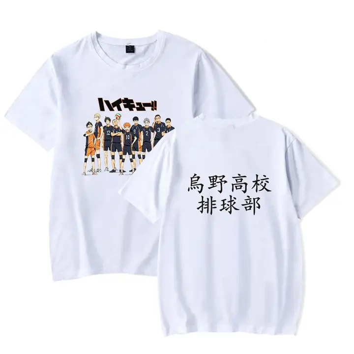 LKY STAR — Anime Camiseta para Hombre Mujer Karasuno High School T-Shirt Cosplay Short Sleeve Shirt