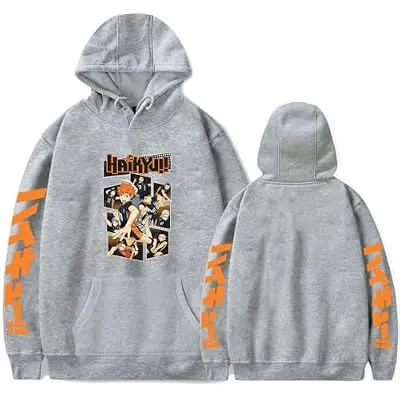 Sudadera con Capucha Haikyuu Collage Elenco (gris)