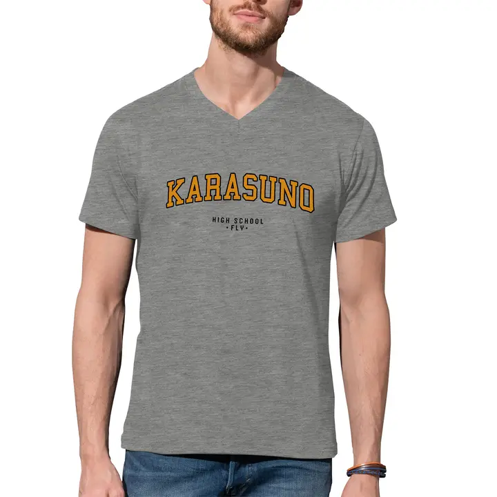 B&S Boutique — Karasuno High School Fly Anime Haikyuu V-Neck Camiseta De Hombre