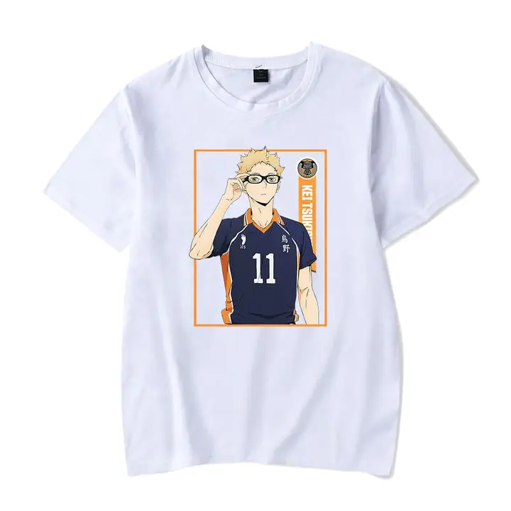 Huacaiyu — Camiseta para Hombre y Mujer, Karasuno Algodón Verano Camiseta Impreso Hinata Shoyo Cospl