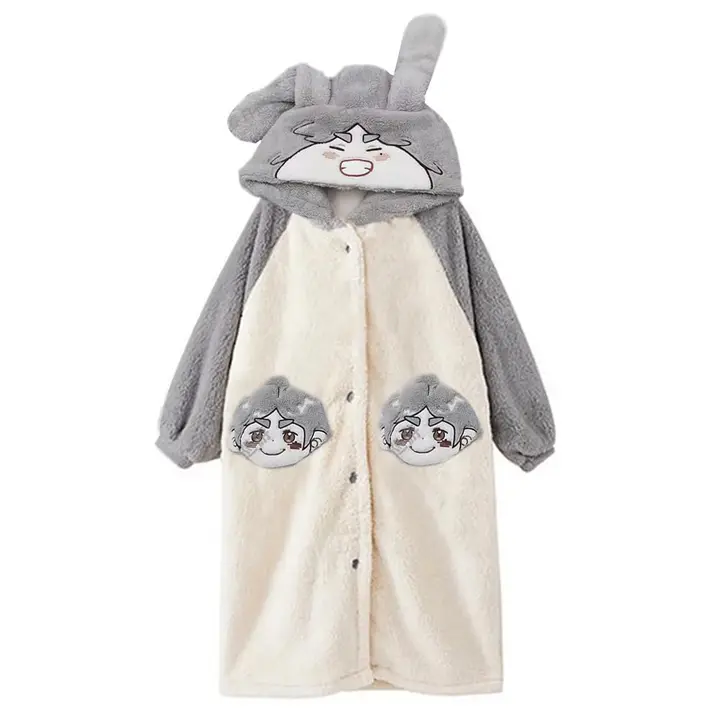 Zhongkaihua — Pijama de anime Kozume Kenma/Hinata Shoyo Kawaii con capucha, bata de felpa y pantalon
