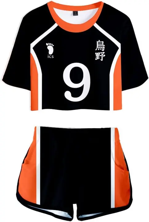 Conjunto crop top + shorts Haikyuu Kageyama Tobio (Karasuno nº9)