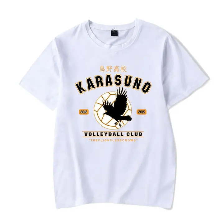 Huacaiyu — Camiseta para Hombre y Mujer, Karasuno Algodón Verano Camiseta Impreso Hinata Shoyo Cospl