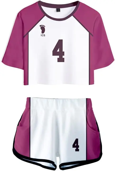 Conjunto crop top + shorts Haikyuu Ohira Reon (Shiratorizawa nº4)