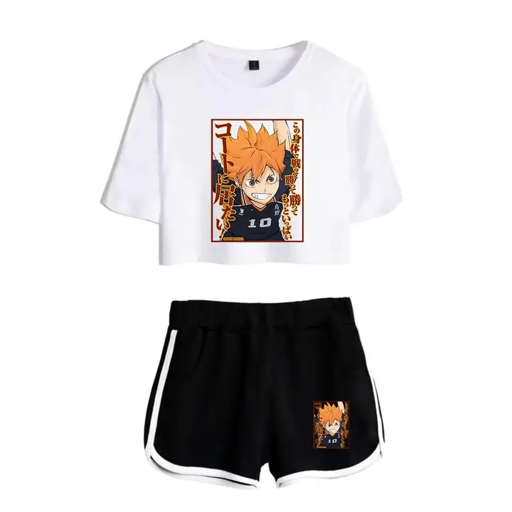 LKY STAR — Camisetas y Pantalones Cortos Deportivos Sets Hinata Shoyo Cosplay Conjuntos de Top y Pan