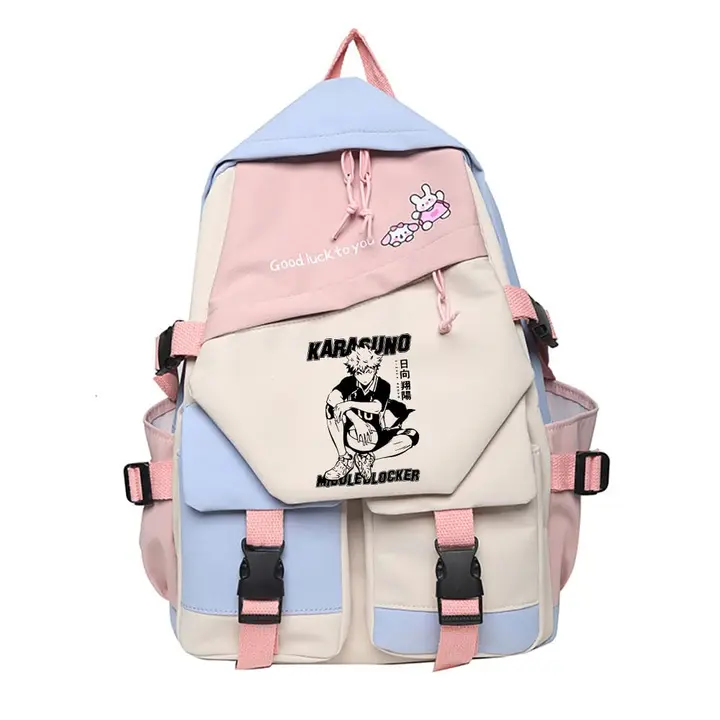 Huacaiyu — Mochila para la Escuela con Estampado Mochila Informal de Moda de Dibujos Animados Karasu