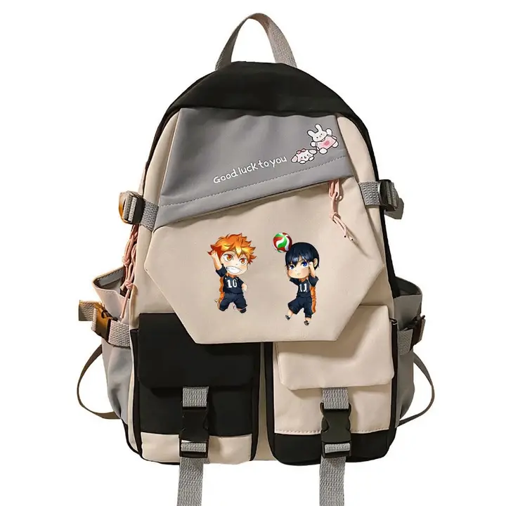 Huacaiyu — Mochila para la Escuela con Estampado Mochila Informal de Moda de Dibujos Animados Karasu