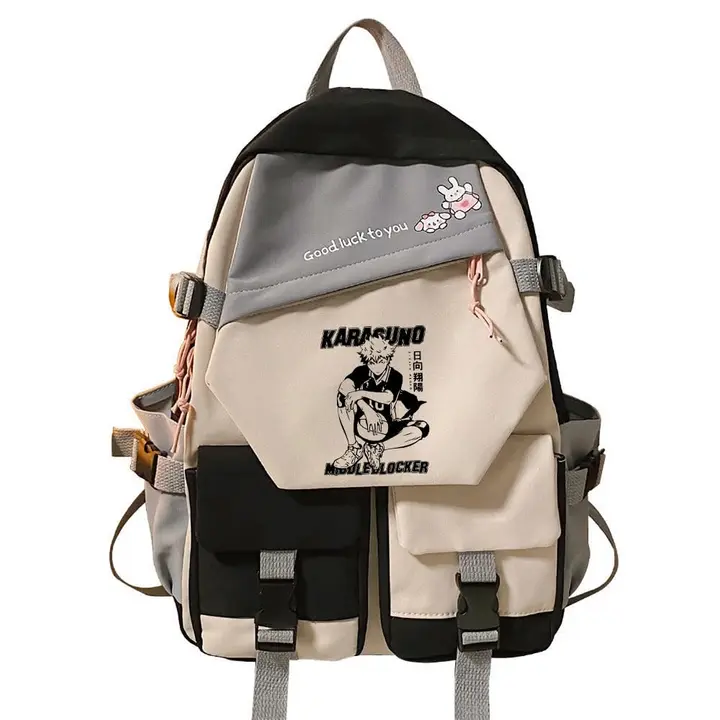 Huacaiyu — Mochila para la Escuela con Estampado Mochila Informal de Moda de Dibujos Animados Karasu