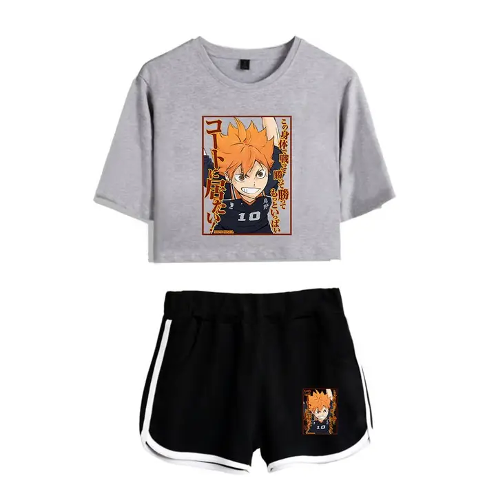 LKY STAR — Camisetas y Pantalones Cortos Deportivos Sets Hinata Shoyo Cosplay Conjuntos de Top y Pan