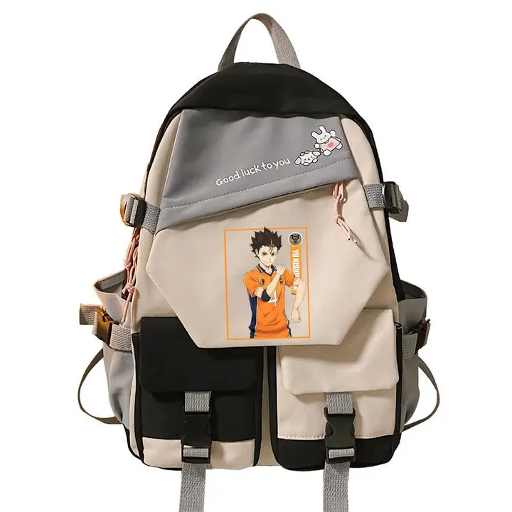 Huacaiyu — Mochila para la Escuela con Estampado Mochila Informal de Moda de Dibujos Animados Karasu