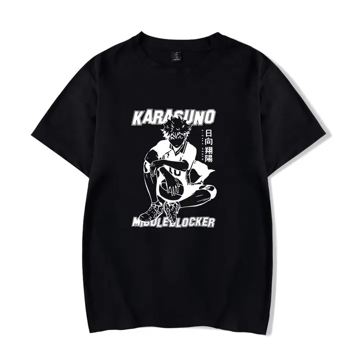 Huacaiyu — Camiseta para Hombre y Mujer, Karasuno Algodón Verano Camiseta Impreso Hinata Shoyo Cospl