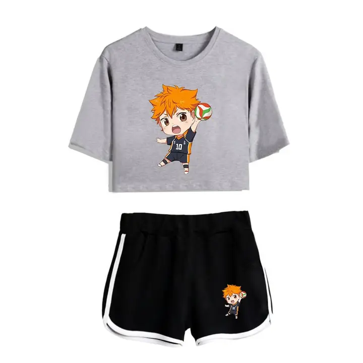 LKY STAR — Camisetas y Pantalones Cortos Deportivos Sets Hinata Shoyo Cosplay Conjuntos de Top y Pan
