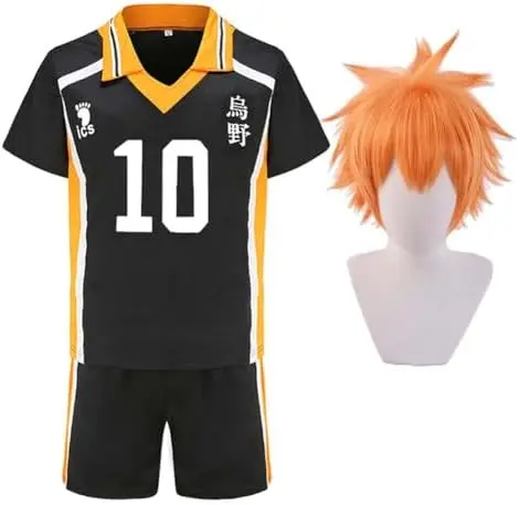 Disfraz Cosplay Camiseta y Peluca Hinata Shoyo (Karasuno) (Nº10)