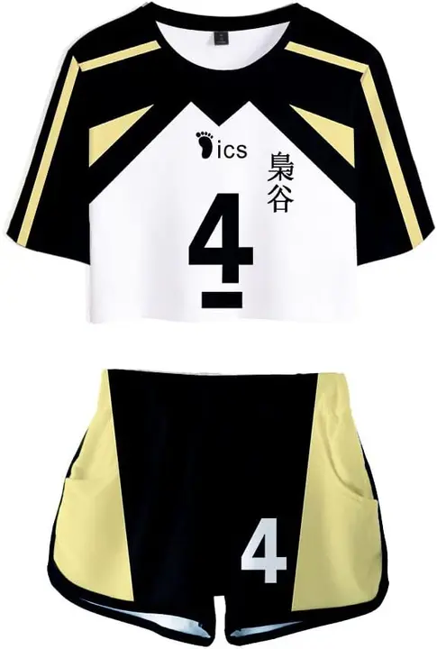 Conjunto crop top + shorts Haikyuu Bokuto Koutarou (Fukurodani nº4)