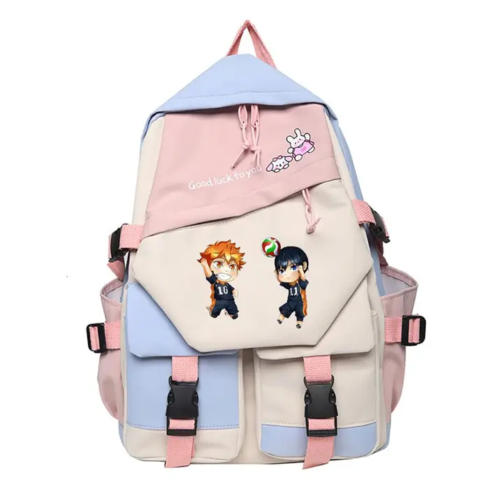 Huacaiyu — Mochila para la Escuela con Estampado Mochila Informal de Moda de Dibujos Animados Karasu