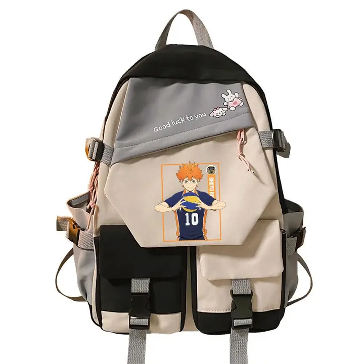 Huacaiyu — Mochila para la Escuela con Estampado Mochila Informal de Moda de Dibujos Animados Karasu