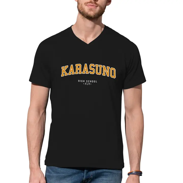 B&S Boutique — Karasuno High School Fly Anime Haikyuu V-Neck Camiseta De Hombre