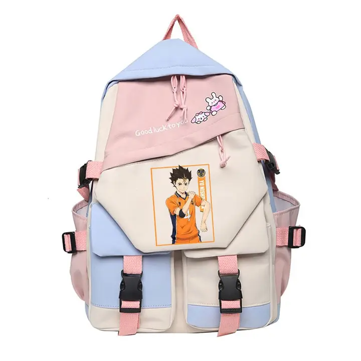 Huacaiyu — Mochila para la Escuela con Estampado Mochila Informal de Moda de Dibujos Animados Karasu