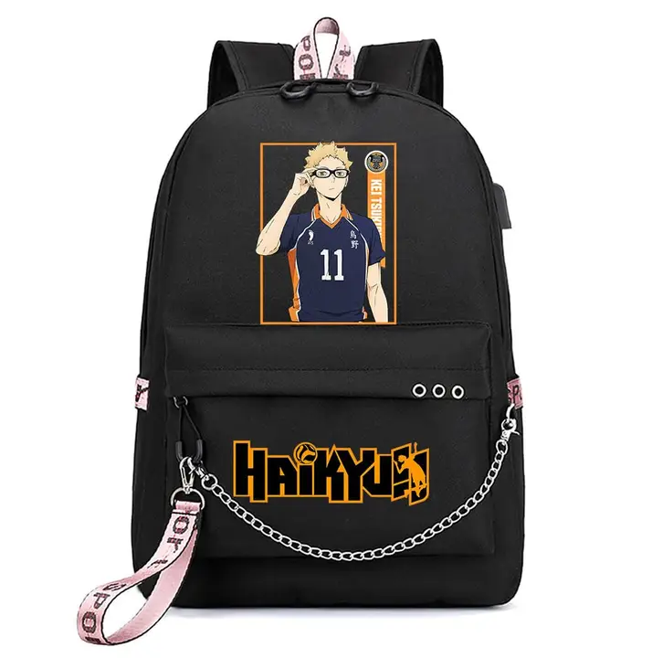 Huacaiyu — Mochila Escolar para Adolescentes Niños, Karasuno Cosplay Hinata Shoyo Mochila Daypack In