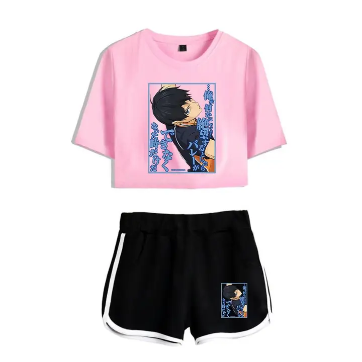 LKY STAR — Camisetas y Pantalones Cortos Deportivos Sets Hinata Shoyo Cosplay Conjuntos de Top y Pan