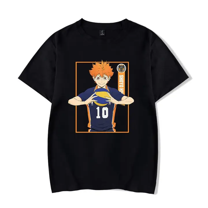 Huacaiyu — Camiseta para Hombre y Mujer, Karasuno Algodón Verano Camiseta Impreso Hinata Shoyo Cospl