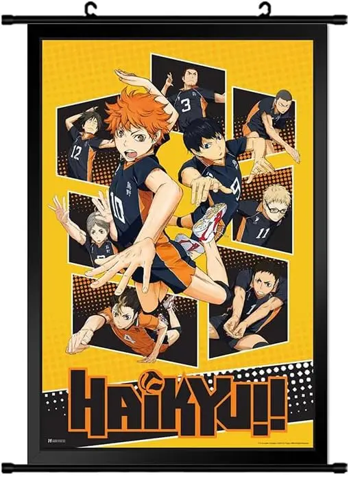 Póster Pergamino Haikyuu Collage de Acción del Equipo