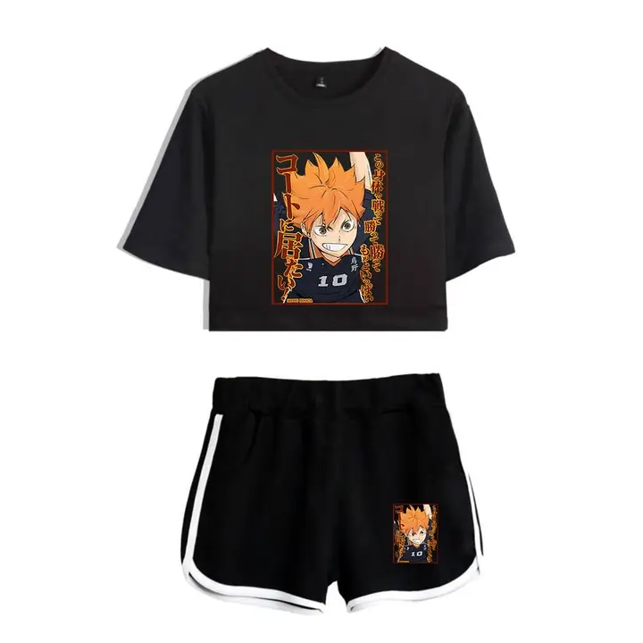 LKY STAR — Camisetas y Pantalones Cortos Deportivos Sets Hinata Shoyo Cosplay Conjuntos de Top y Pan