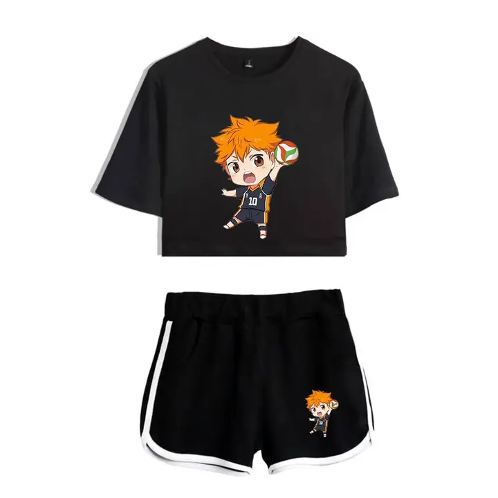 LKY STAR — Camisetas y Pantalones Cortos Deportivos Sets Hinata Shoyo Cosplay Conjuntos de Top y Pan