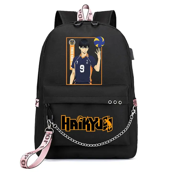 Huacaiyu — Mochila Escolar para Adolescentes Niños, Karasuno Cosplay Hinata Shoyo Mochila Daypack In