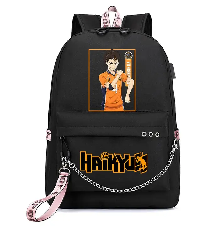 Huacaiyu — Mochila Escolar para Adolescentes Niños, Karasuno Cosplay Hinata Shoyo Mochila Daypack In